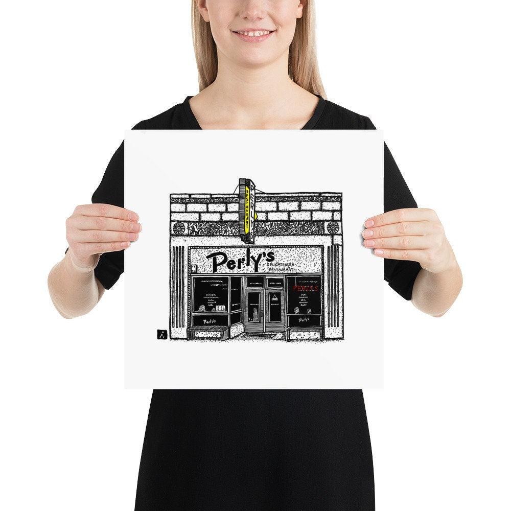 BellavanceInk: Cultural Landmark Limited Print With A Pen & Ink Drawing Of Pearly's Restaurant In Richmond Virginia - BellavanceInk