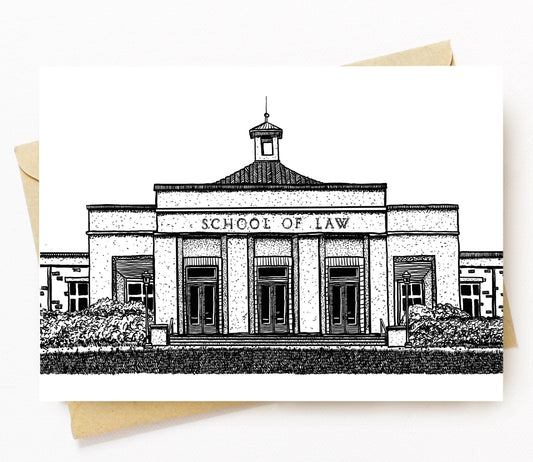 BellavanceInk: Greeting Card With A Pen & Ink Drawing Of The School Of Law In Charlottesville 5 x 7 Inches - BellavanceInk
