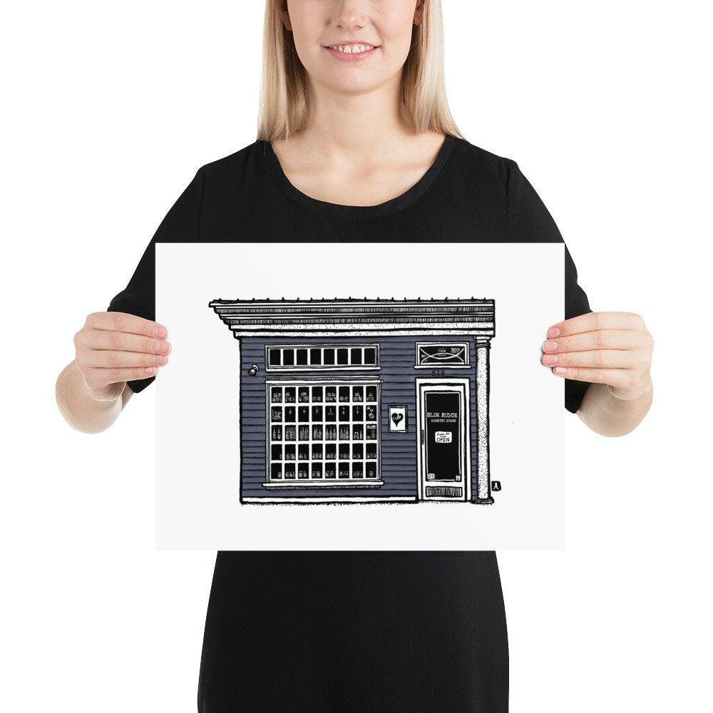 BellavanceInk: Pen And Ink Watercolor of Blue Ridge Country Store In Charlottesville Virginia - BellavanceInk