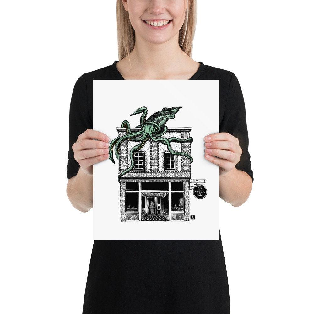 BellavanceInk: Charlottesville Area Attractions Public Fish And Oyster Restaurant With Giant Squid Limited Prints - BellavanceInk
