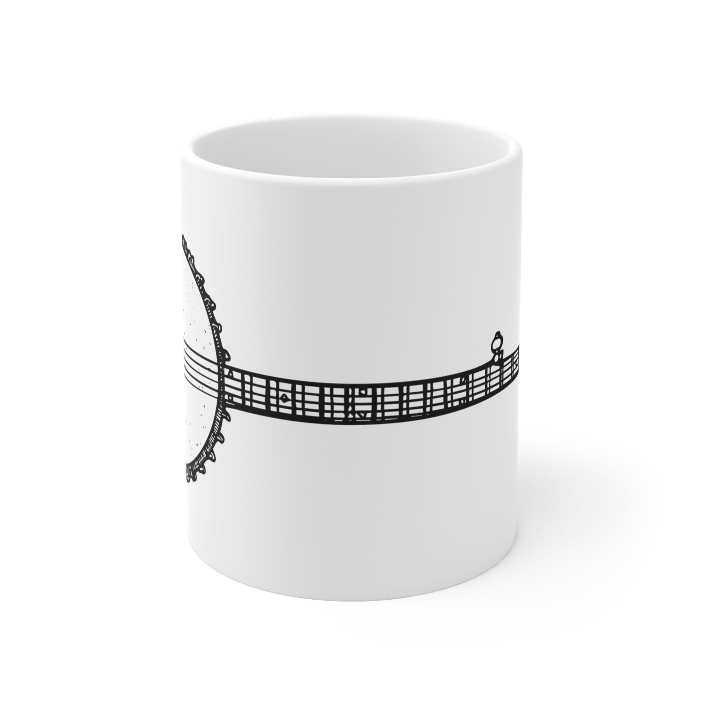 BellavanceInk: Coffee Mug With A Vintage Banjo Musical Instrument Pen And Ink Drawing