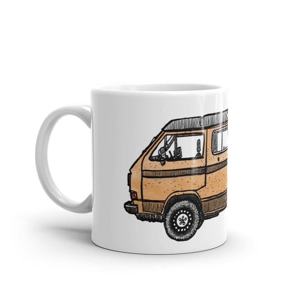 BellavanceInk: Coffee Mug With Vintage VW Westfalia Van Pen And Ink Illustration - BellavanceInk