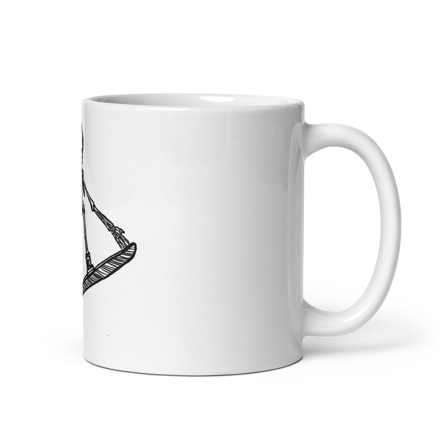 BellavanceInk: Coffee Mug With Pen & Ink Drawing Of Skeleton Snowboarding