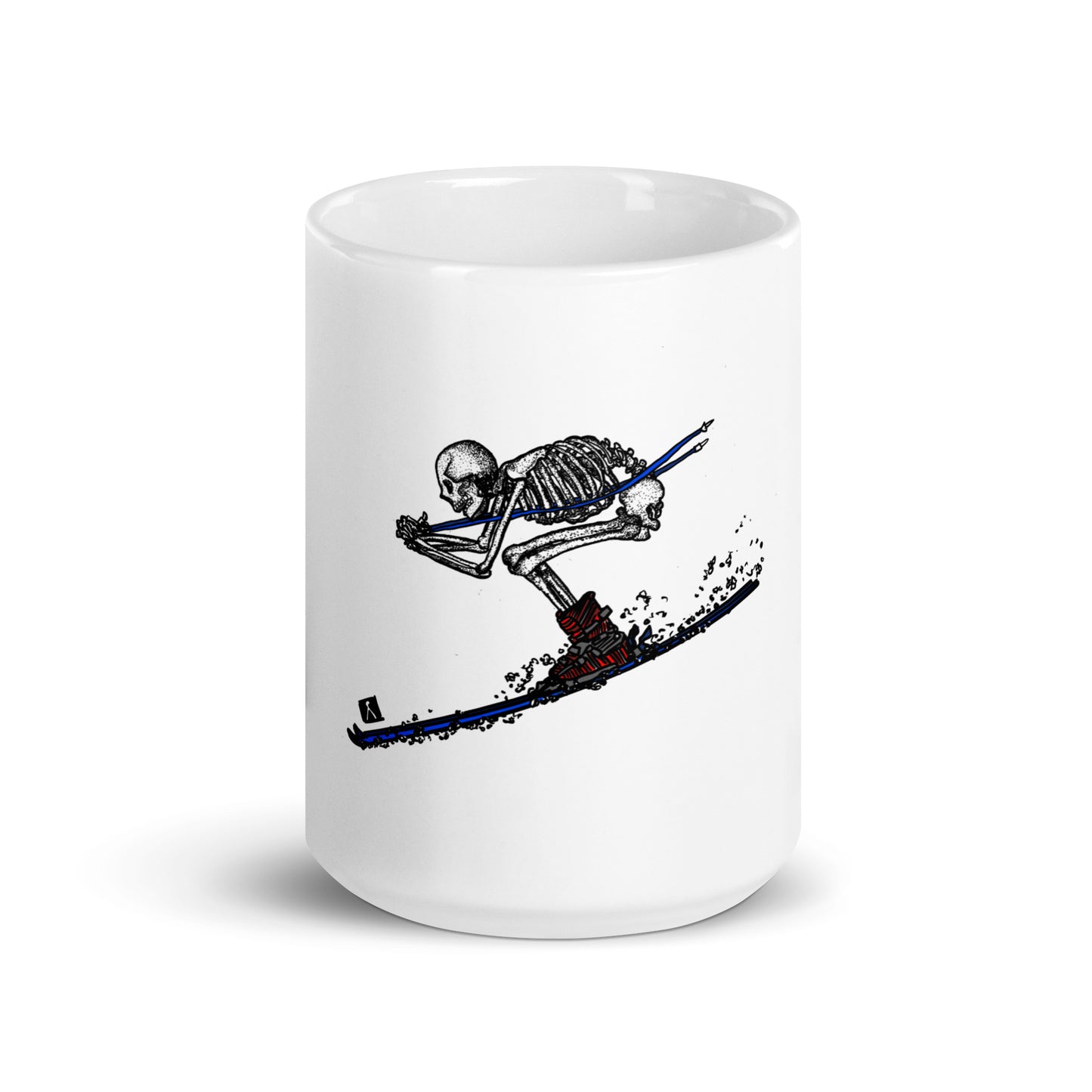BellavanceInk: Coffee Mug With Pen & Ink Drawing Of Skeleton Skiing Downhill