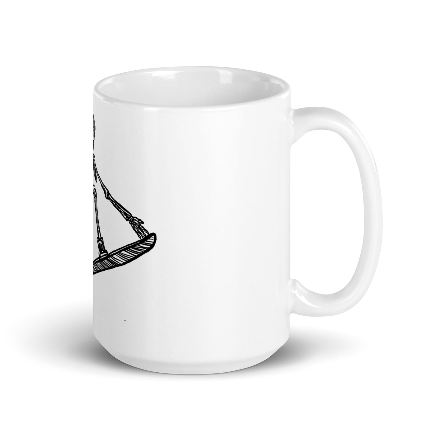 BellavanceInk: Coffee Mug With Pen & Ink Drawing Of Skeleton Snowboarding