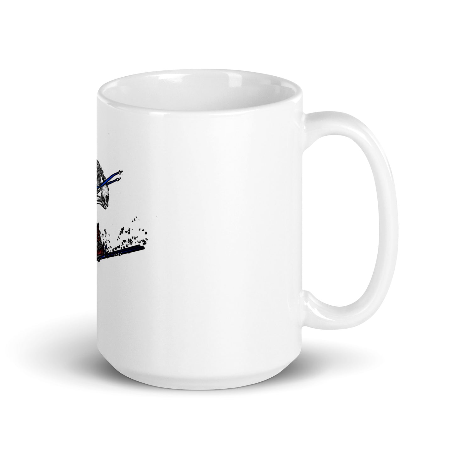 BellavanceInk: Coffee Mug With Pen & Ink Drawing Of Skeleton Skiing Downhill