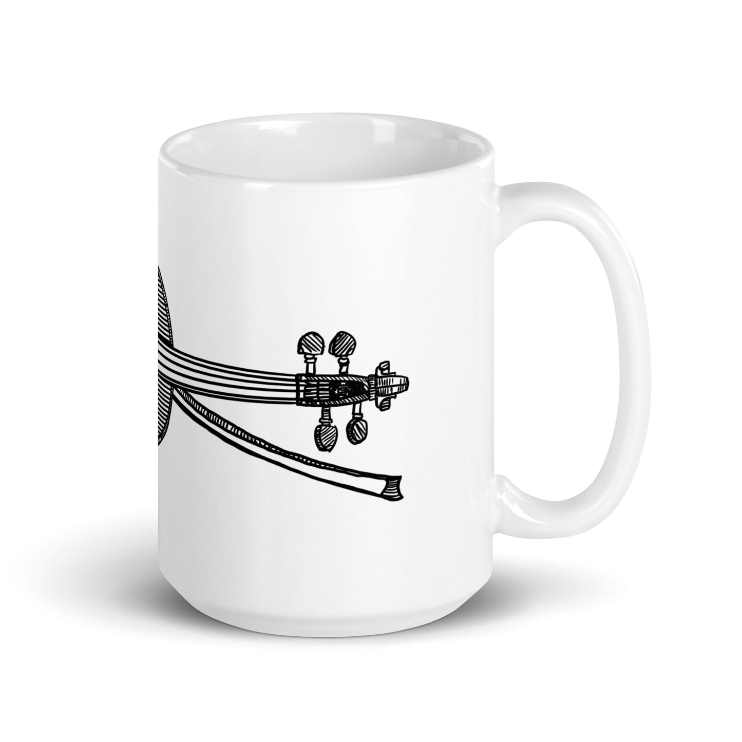 BellavanceInk: Coffee Mug With A Vintage Old Time Fiddle/Violin Musical Instrument Pen And Ink Drawing
