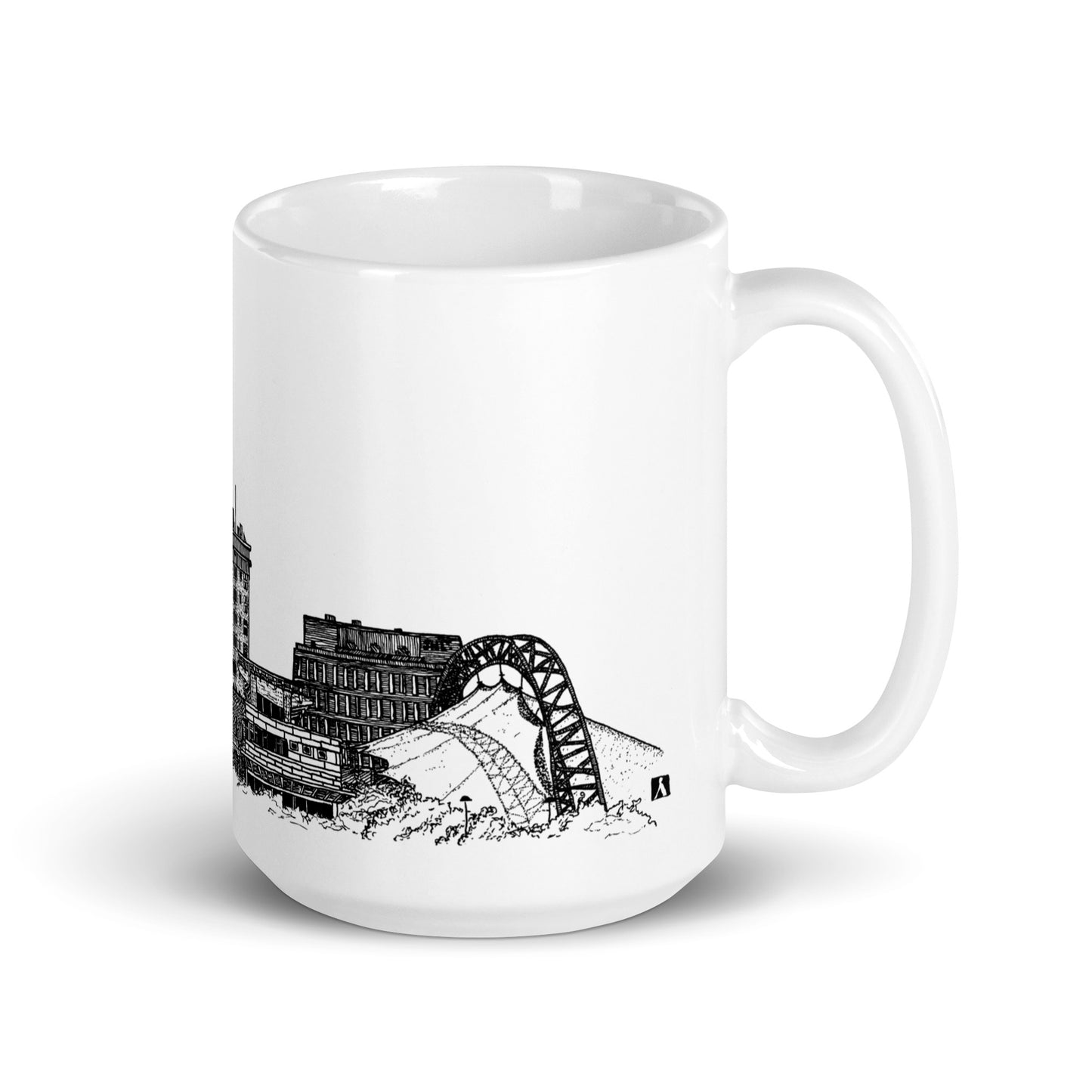 BellavanceInk: Coffee Mug With Pen & Ink Watercolor Sketch Of A Giant Sequoia Growing Out Of The Abandoned Landmark Hotel In Charlottesville