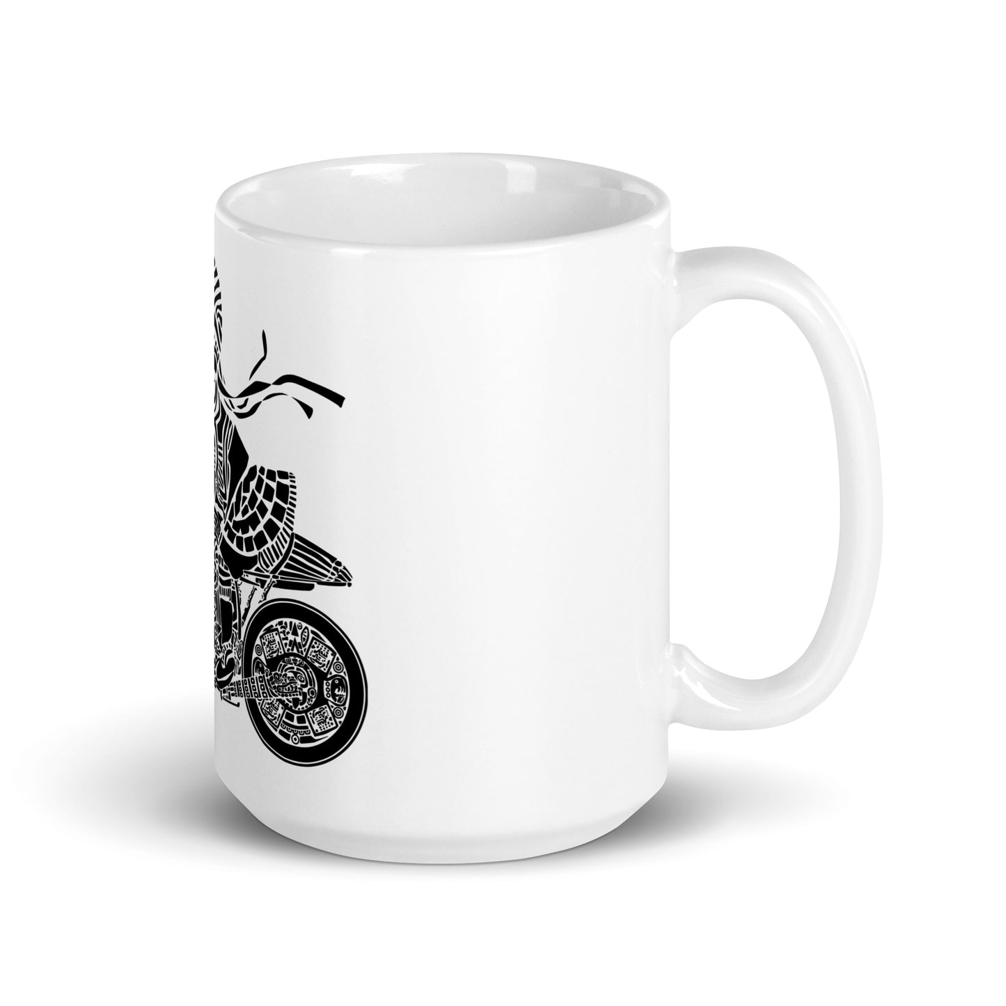 BellavanceInk: Coffee Mug With Mayan Warrior Riding Their Cafe Racer