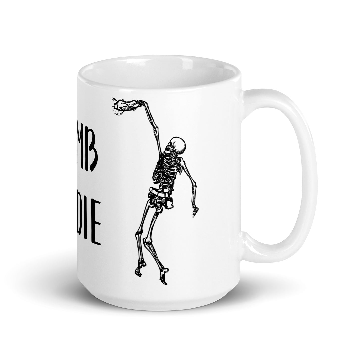BellavanceInk: Coffee Mug With Pen & Ink Drawing Of A Skeleton Free Rock Climbing