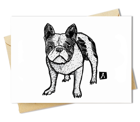 BellavanceInk: Greeting Card With Pen & Ink Drawing of a French Bulldog 5 x 7 Card