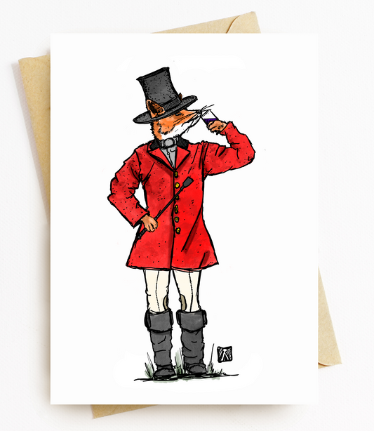 BellavanceInk: Greeting Card With Fox Dressed In Their Fox Hunting Garb 5 x 7 Inches