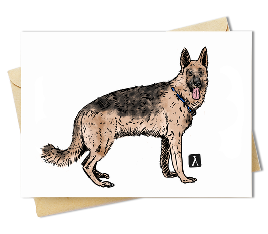 BellavanceInk: Greeting Card With Pen & Ink Drawing of a German Shepherd 5 x 7 Card