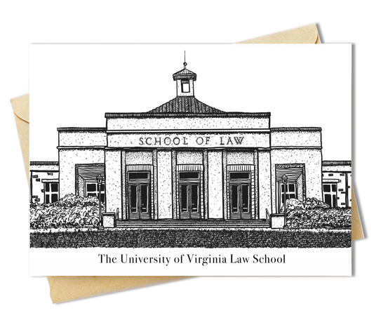 BellavanceInk: Greeting Card With A Pen & Ink Drawing Of The University Of Virginia School Of Law 5 x 7 Inches (Officially Licensed)