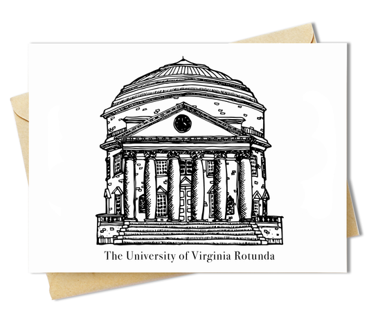 BellavanceInk: Greeting Card With A Pen & Ink Drawing Of The University Of Virginia Rotunda 5 x 7 Inches (Officially Licensed)