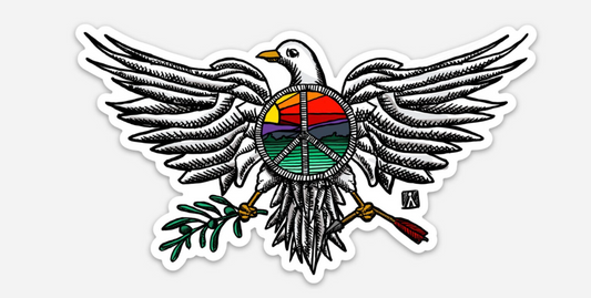 BellavanceInk: Pen And Ink Drawing Of Peace Dove Symbol Vinyl Sticker