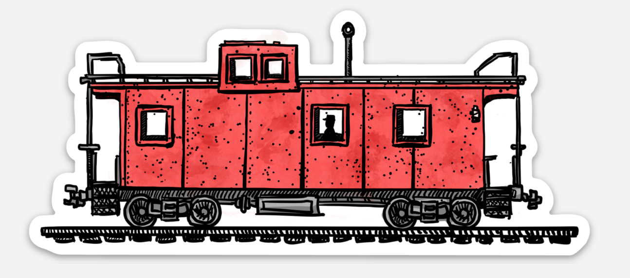BellavanceInk: Vintage Train Cars Vinyl Sticker Illustrations Locomotive To The Caboose And More