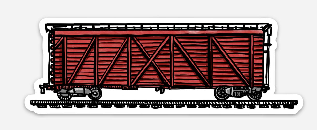 BellavanceInk: Vintage Train Cars Vinyl Sticker Illustrations Locomotive To The Caboose And More