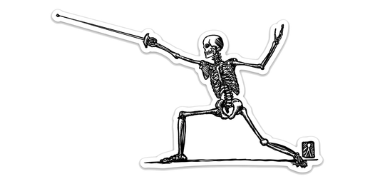 BellavanceInk: Skeleton Fencing With Their Foil or Epee Vinyl Sticker Hand Drawn Illustration