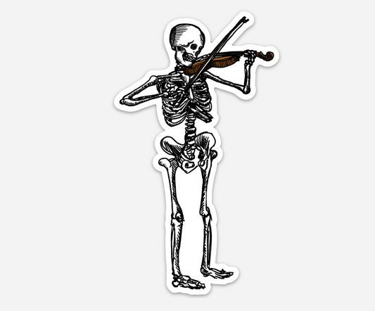 BellavanceInk: Skeleton Playing The Violin Hand Drawn Illustration