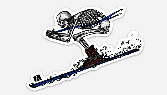 BellavanceInk: Skeleton Skiing Downhill Vinyl Sticker