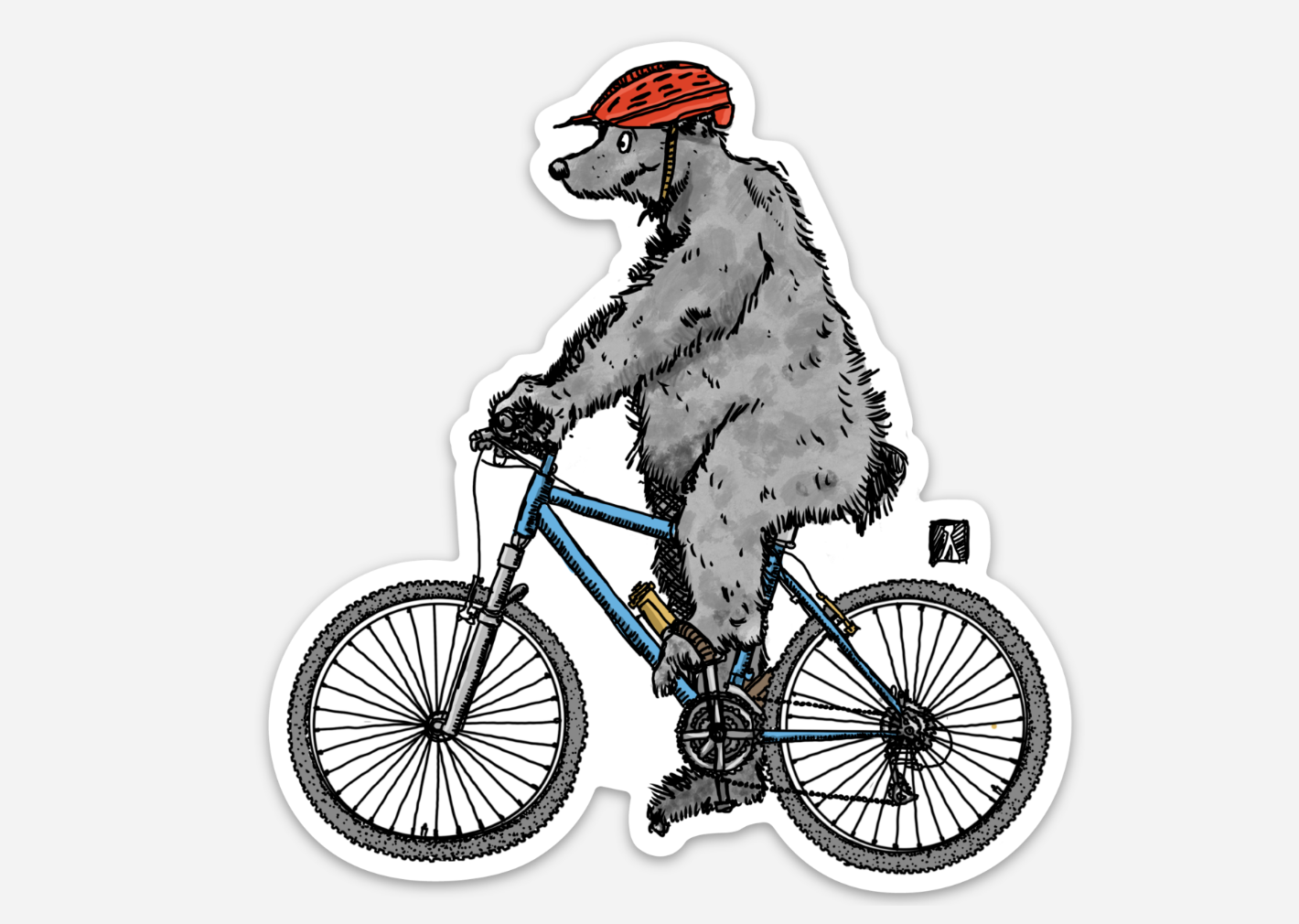 BellavanceInk: Pen And Ink Drawing Of Black Bear Riding Their Mountain Bike