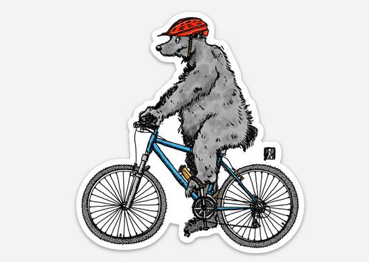 BellavanceInk: Pen And Ink Drawing Of Black Bear Riding Their Mountain Bike