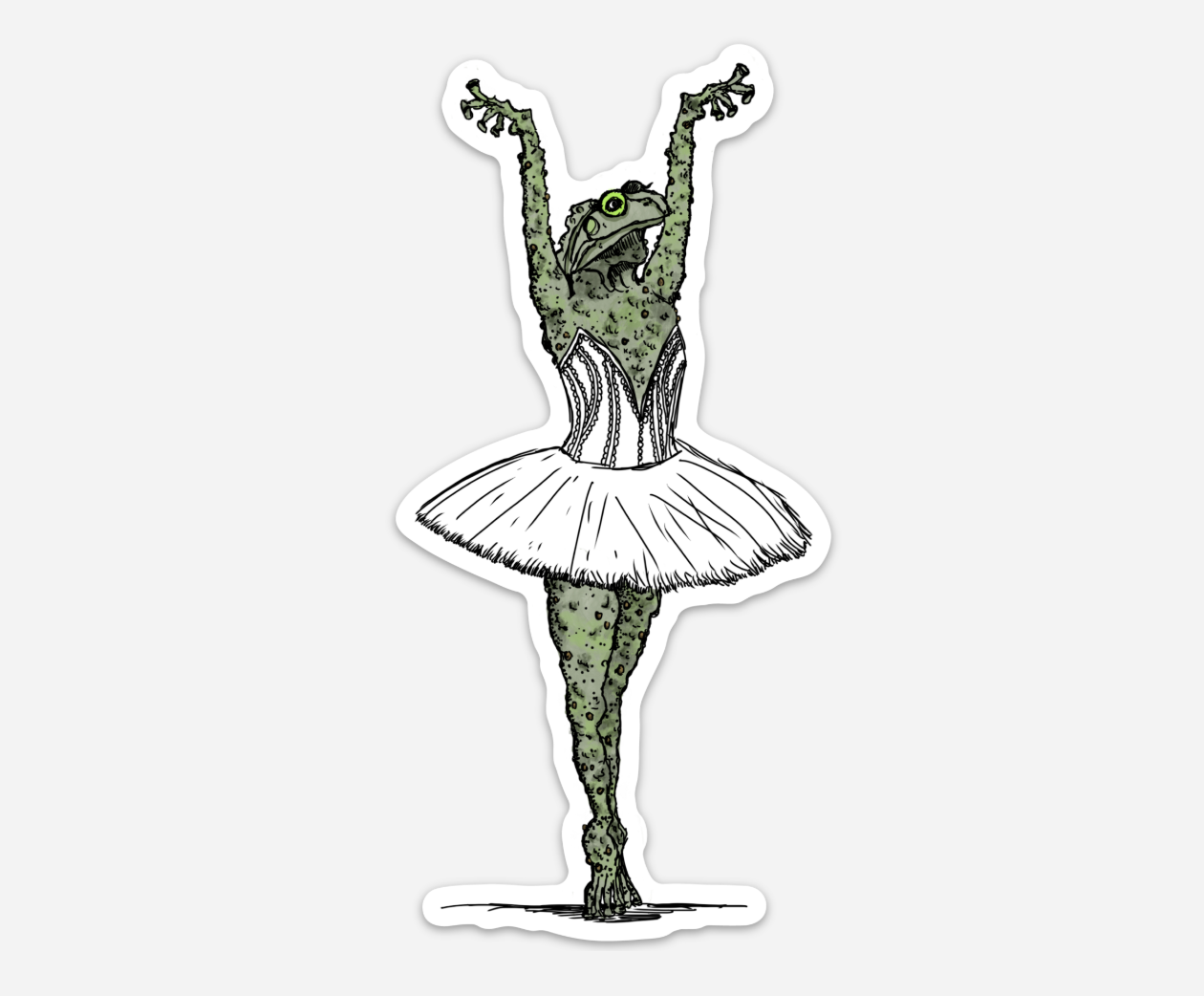 BellavanceInk: Toad Twirling In A Ballet Tutu Vinyl Sticker Illustration
