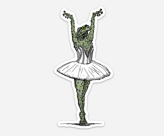 BellavanceInk: Toad Twirling In A Ballet Tutu Vinyl Sticker Illustration