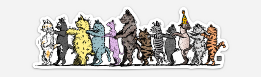 BellavanceInk: Cats In A Conga Line Vinyl Sticker