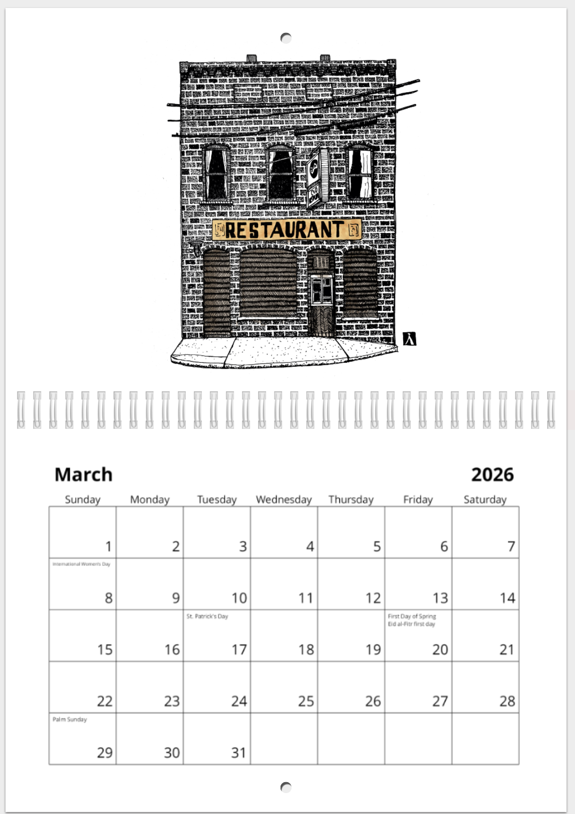 BellavanceInk: 2026 Best of Charlottesville Pen & Ink Drawings Calendars