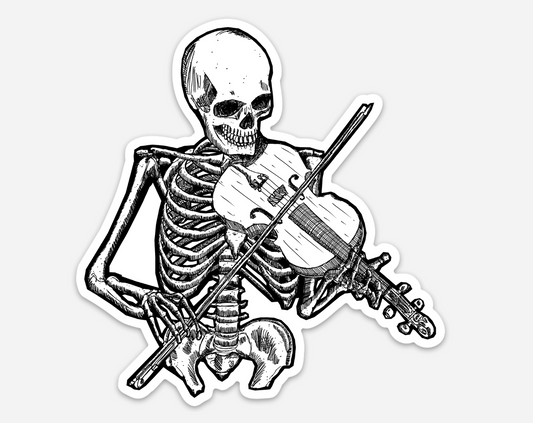 BellavanceInk: Skeleton Playing The Violin Hand Drawn Illustration
