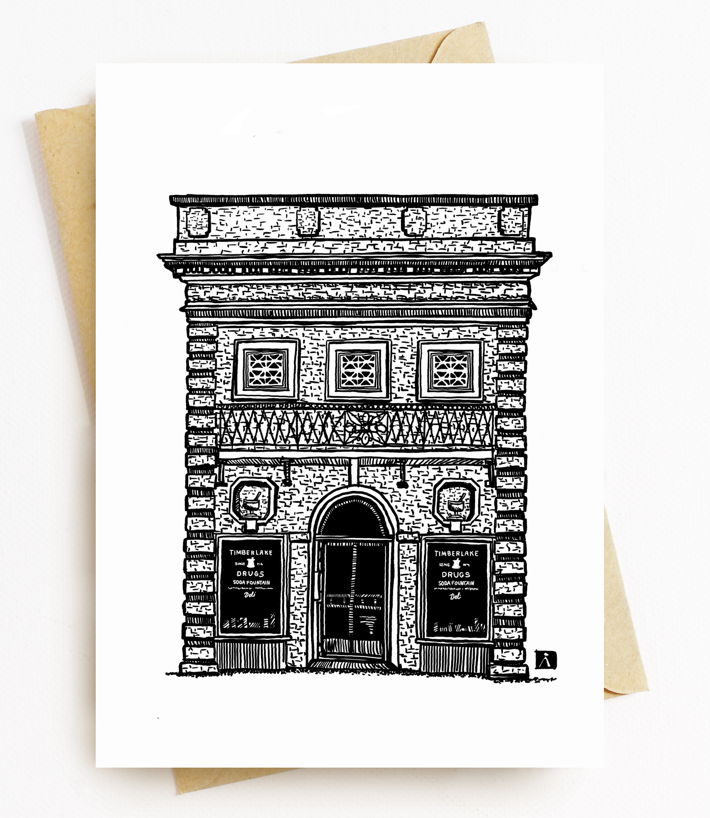 BellavanceInk: Greeting Card With Timberlake Pharmacy In Charlottesville 5 x 7 Inches