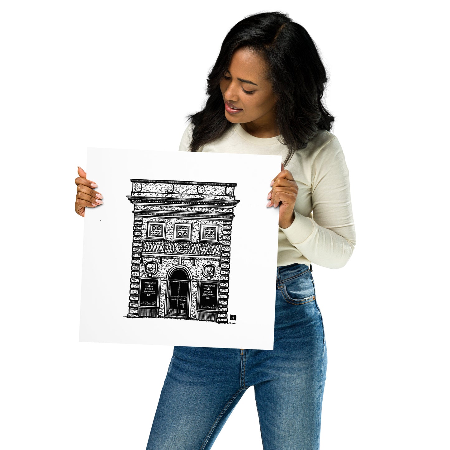 BellavanceInk: Charlottesville Cultural Landmark Limited Print With A Pen & Ink Drawing Of Timberlake Pharmacy In Charlottesville Virginia