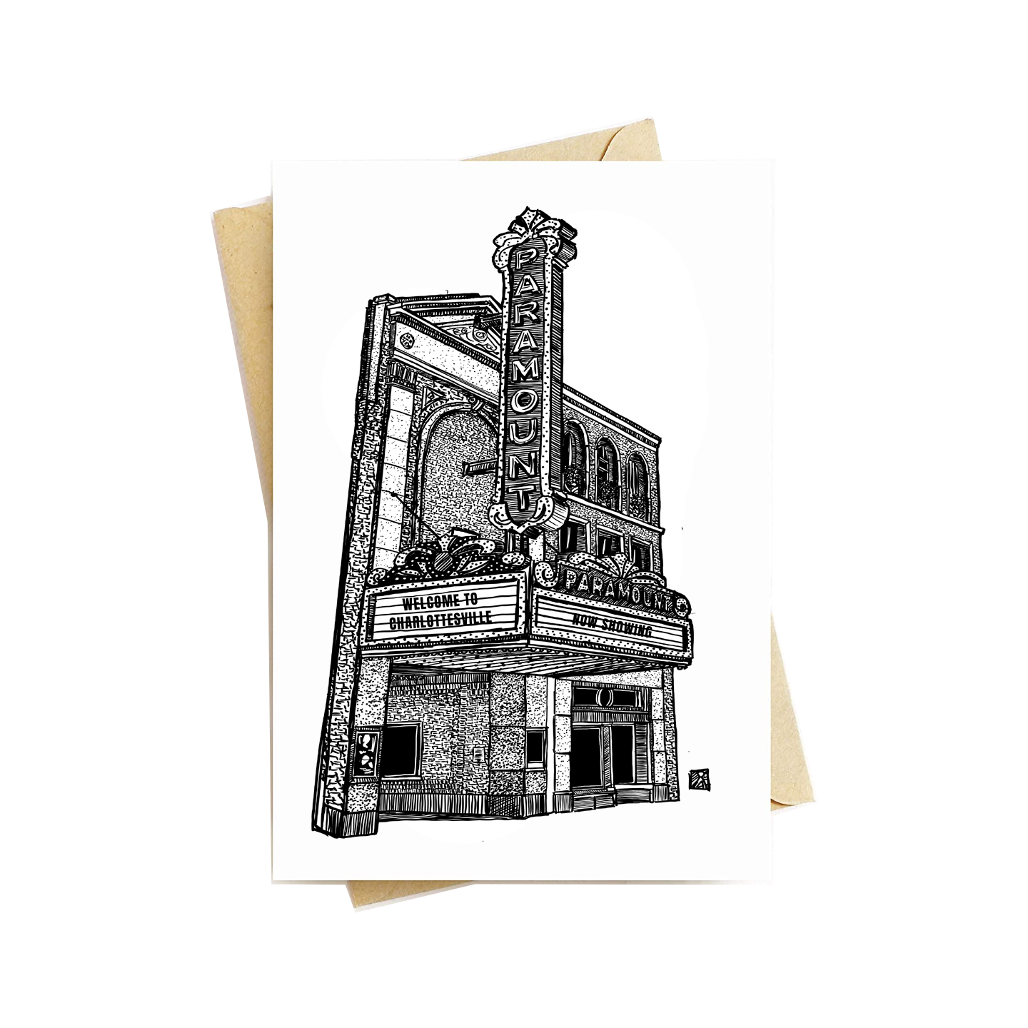 BellavanceInk: Greeting Card of the Charlottesville Area Downtown Mall The Paramount Theater