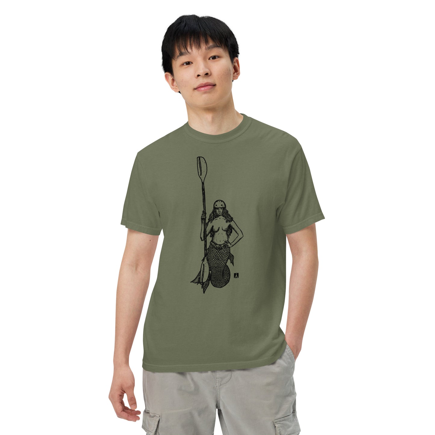 BellavanceInk: Kayaking Mermaid Siren With Paddle And Helmet On A Short Sleeve T-Shirt