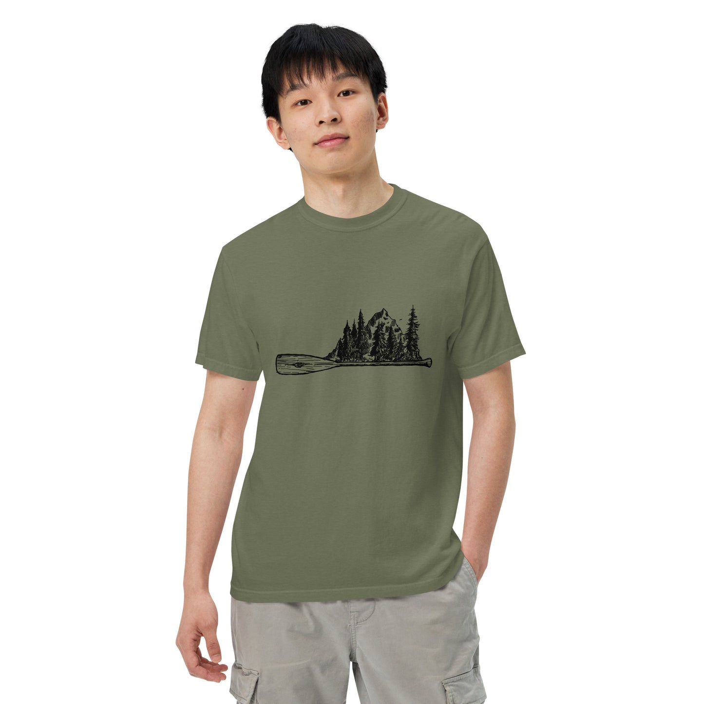 BellavanceInk: Canoe Paddle and Natural Landscape Short Sleeve T-Shirt