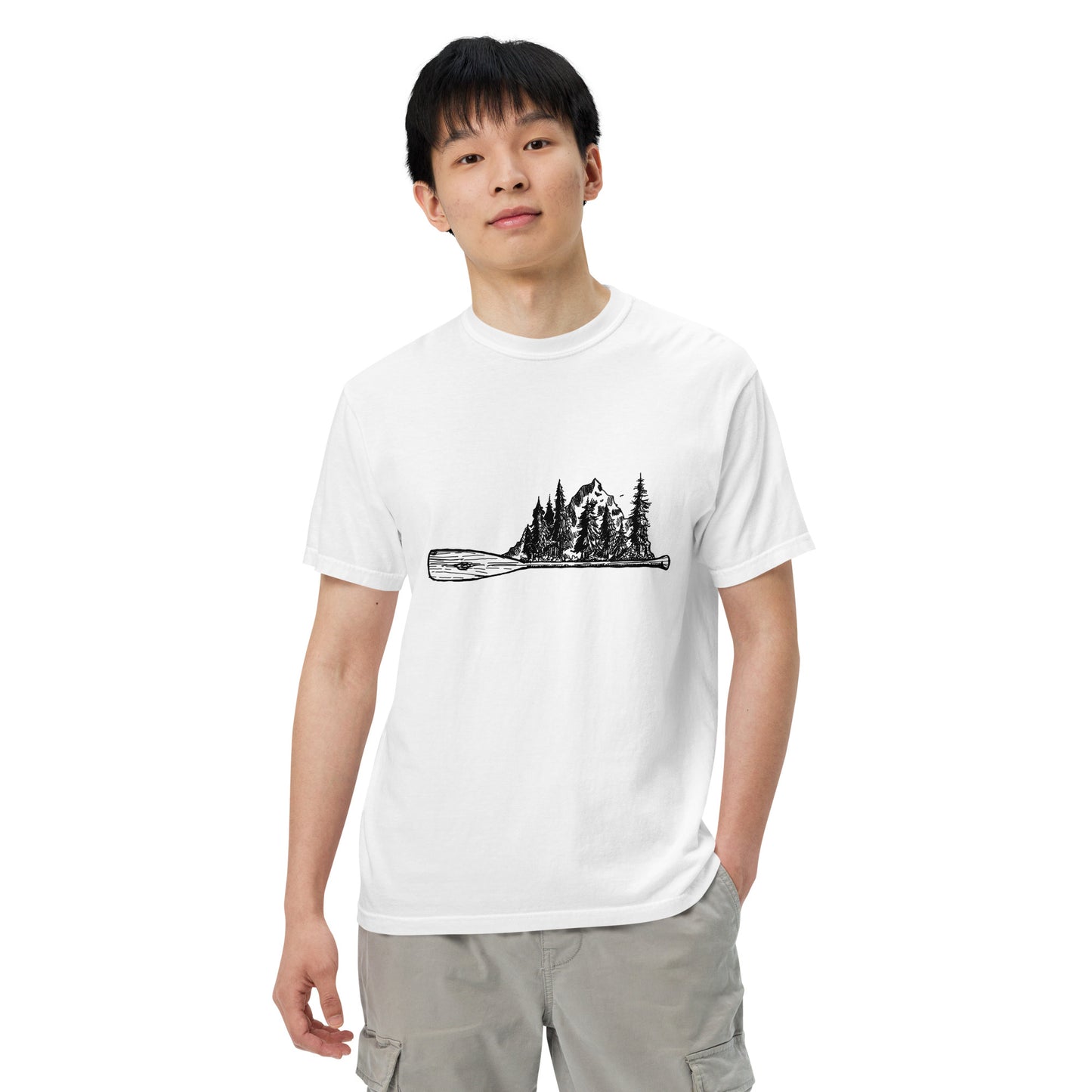 BellavanceInk: Canoe Paddle and Natural Landscape Short Sleeve T-Shirt