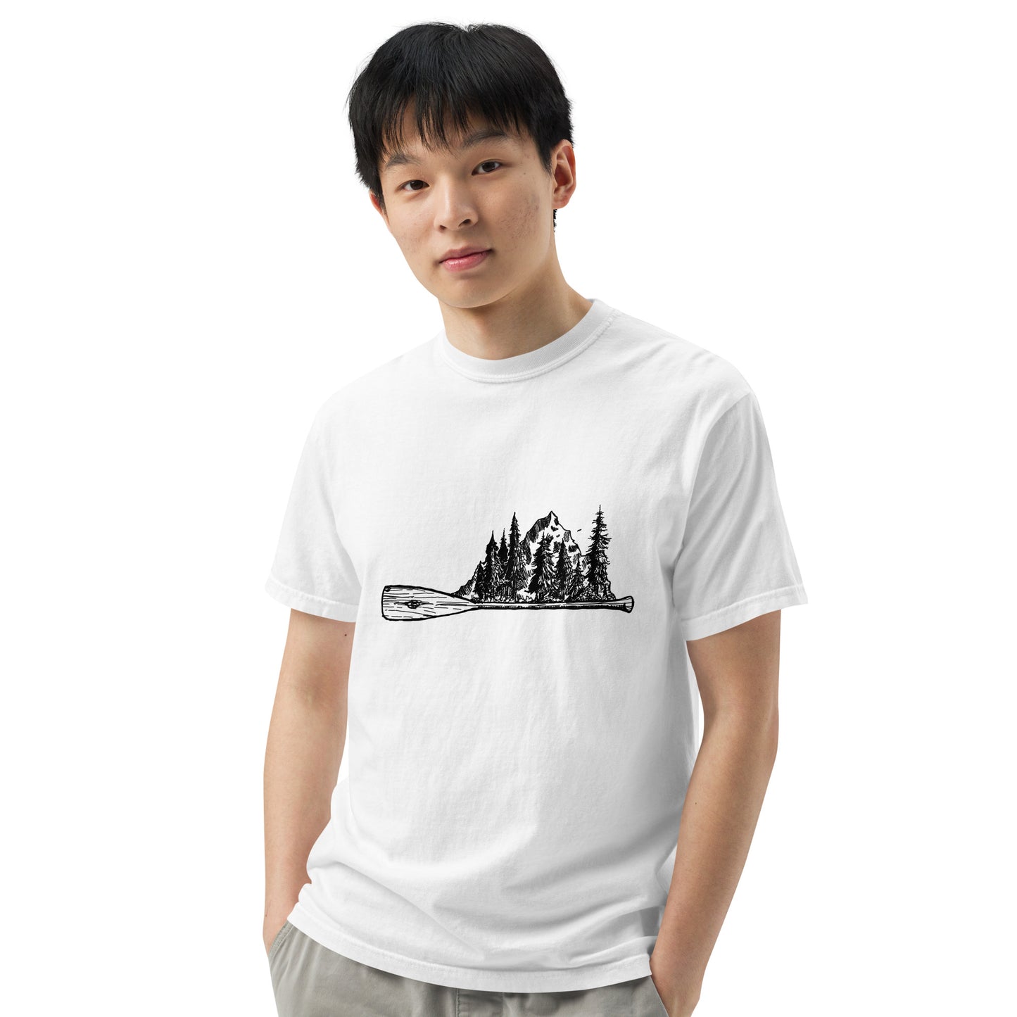 BellavanceInk: Canoe Paddle and Natural Landscape Short Sleeve T-Shirt