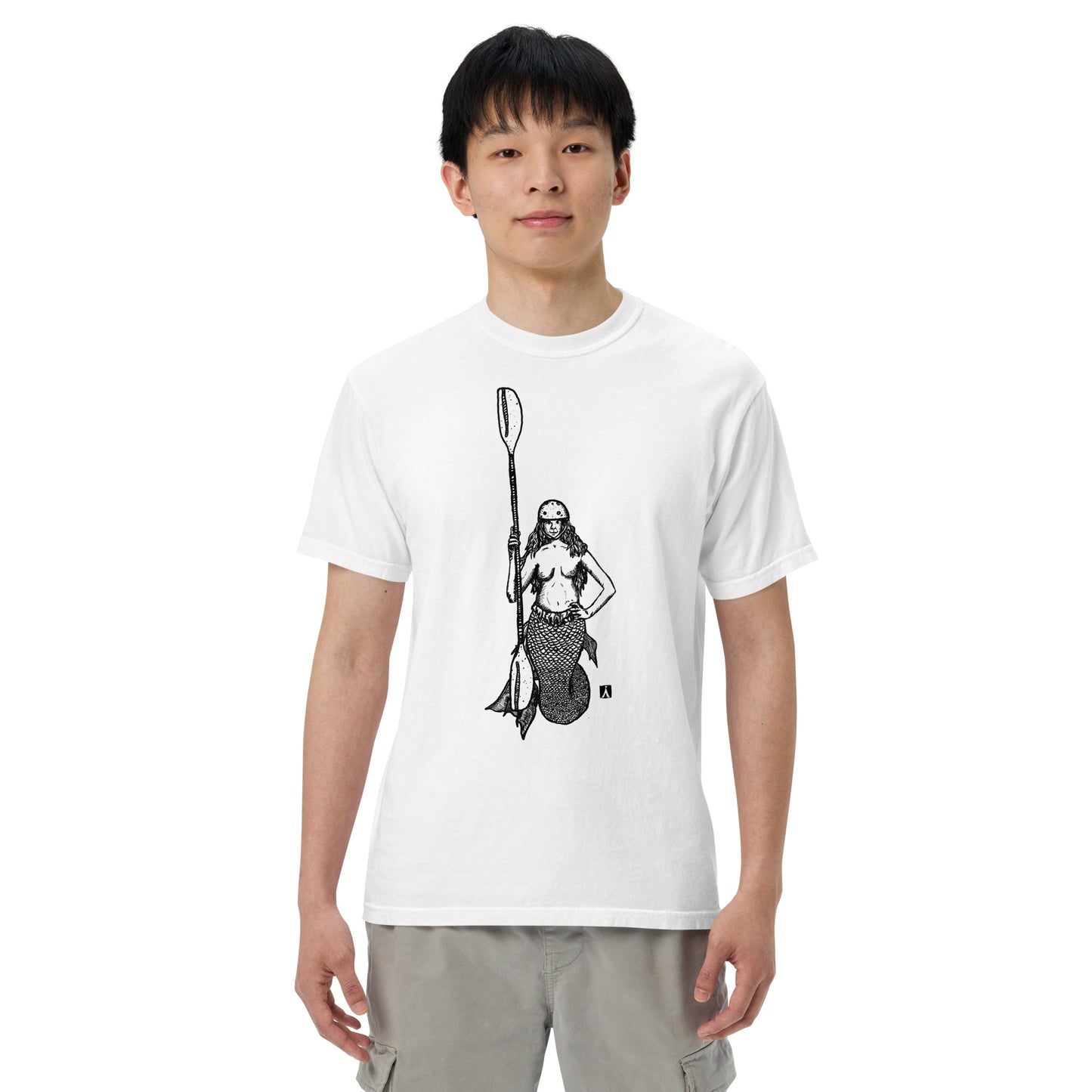 BellavanceInk: Kayaking Mermaid Siren With Paddle And Helmet On A Short Sleeve T-Shirt