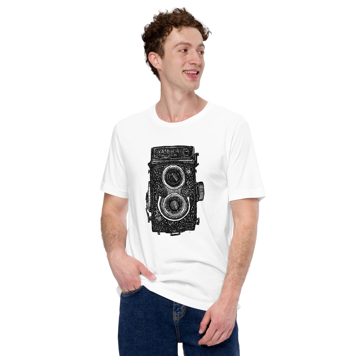 BellavanceInk: Vintage Box Camera Pen And Ink Drawing On A Short Sleeve T-Shirt