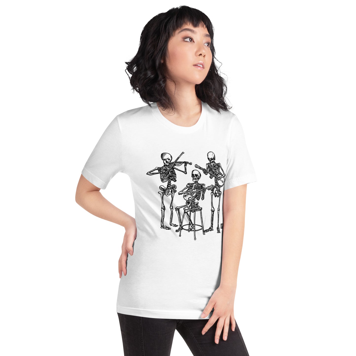 BellavanceInk: T-Shirt With Skeletons Jamming Playing The Banjo, Mandolin, And Fiddle