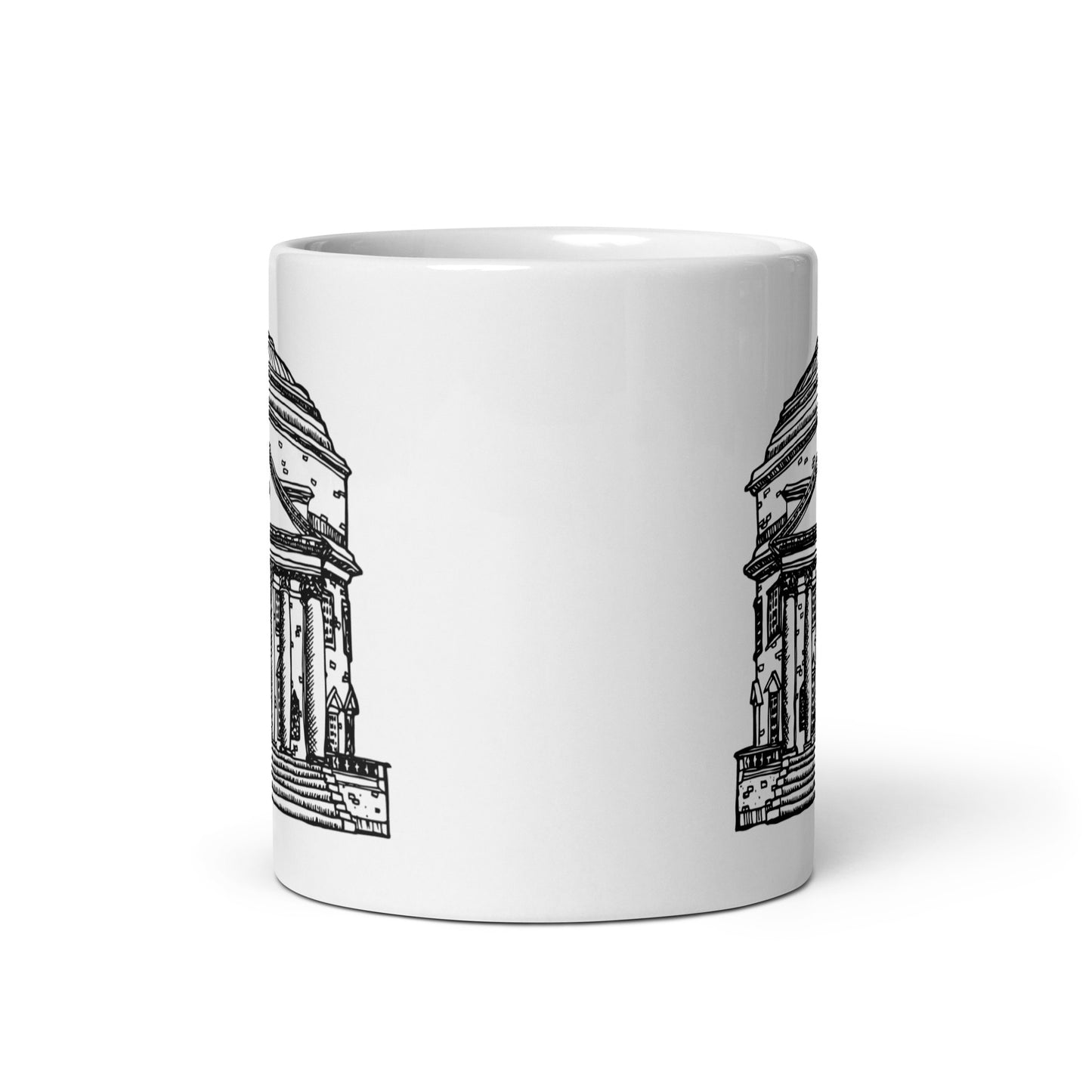 BellavanceInk: 11 Oz White Coffee Mug With Pen And Ink Drawing Of The Rotunda At the University Of Virginia (Officially Licensed)