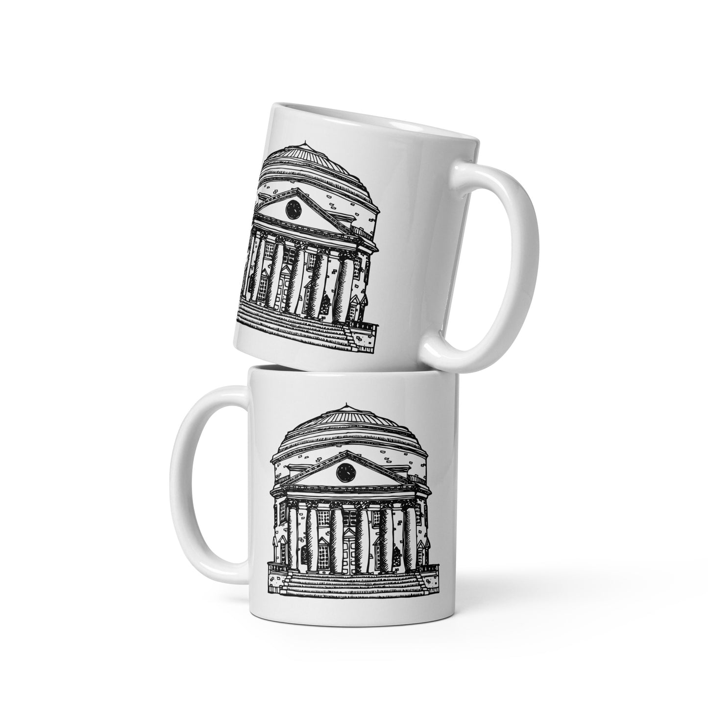 BellavanceInk: 11 Oz White Coffee Mug With Pen And Ink Drawing Of The Rotunda At the University Of Virginia (Officially Licensed)