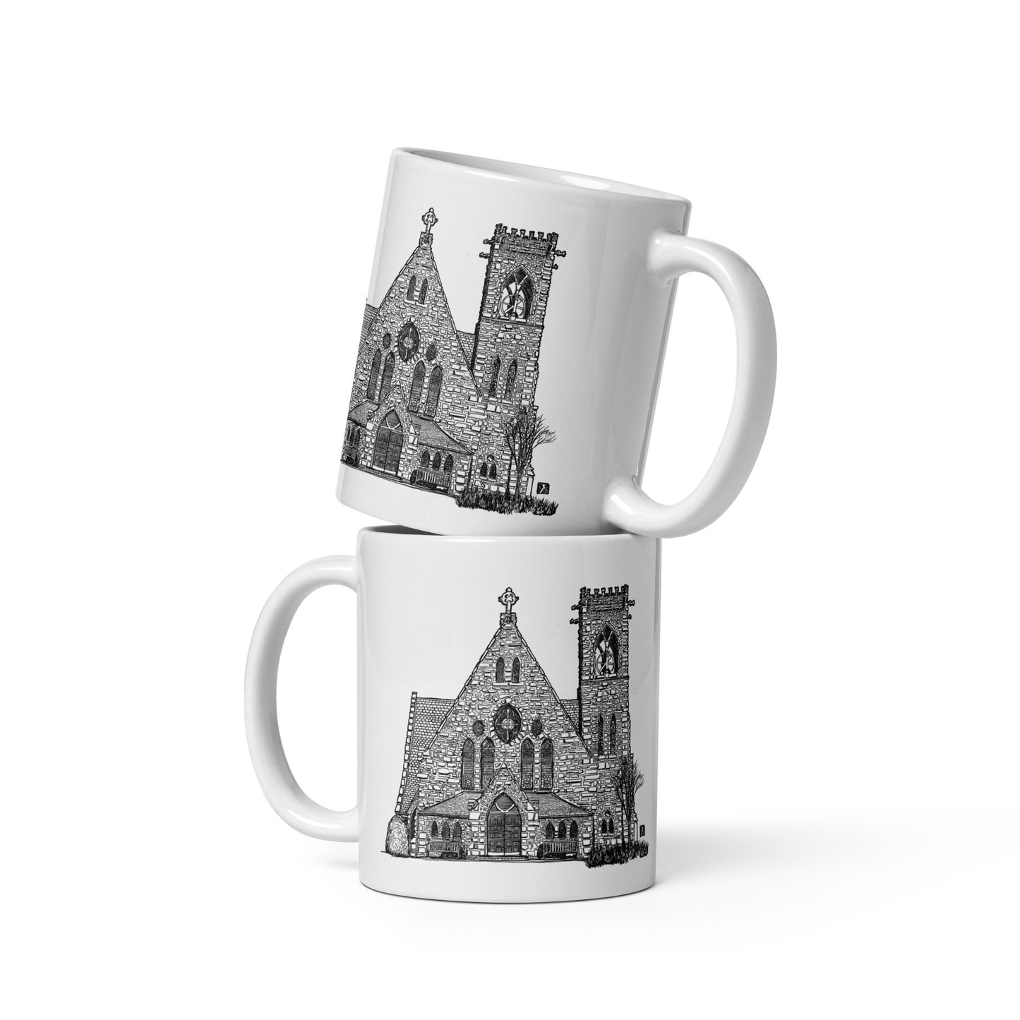 BellavanceInk: 11 Oz White Coffee Mug With Pen And Ink Drawing Of The Chapel At the University Of Virginia (Officially Licensed)