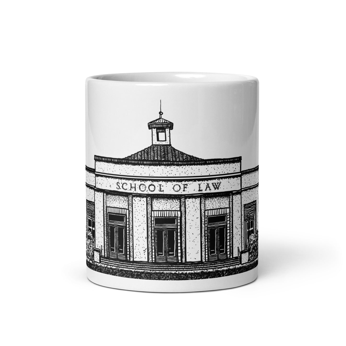 BellavanceInk: 11 Oz White Coffee Mug With Pen And Ink Drawing Of The School Of Law At the University Of Virginia (Officially Licensed)