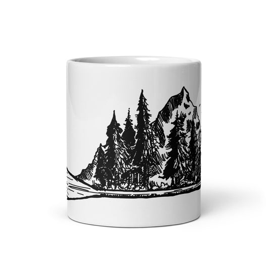 BellavanceInk: Coffee Mug With Vintage Canoe Paddle And Forest Scene Naturescape