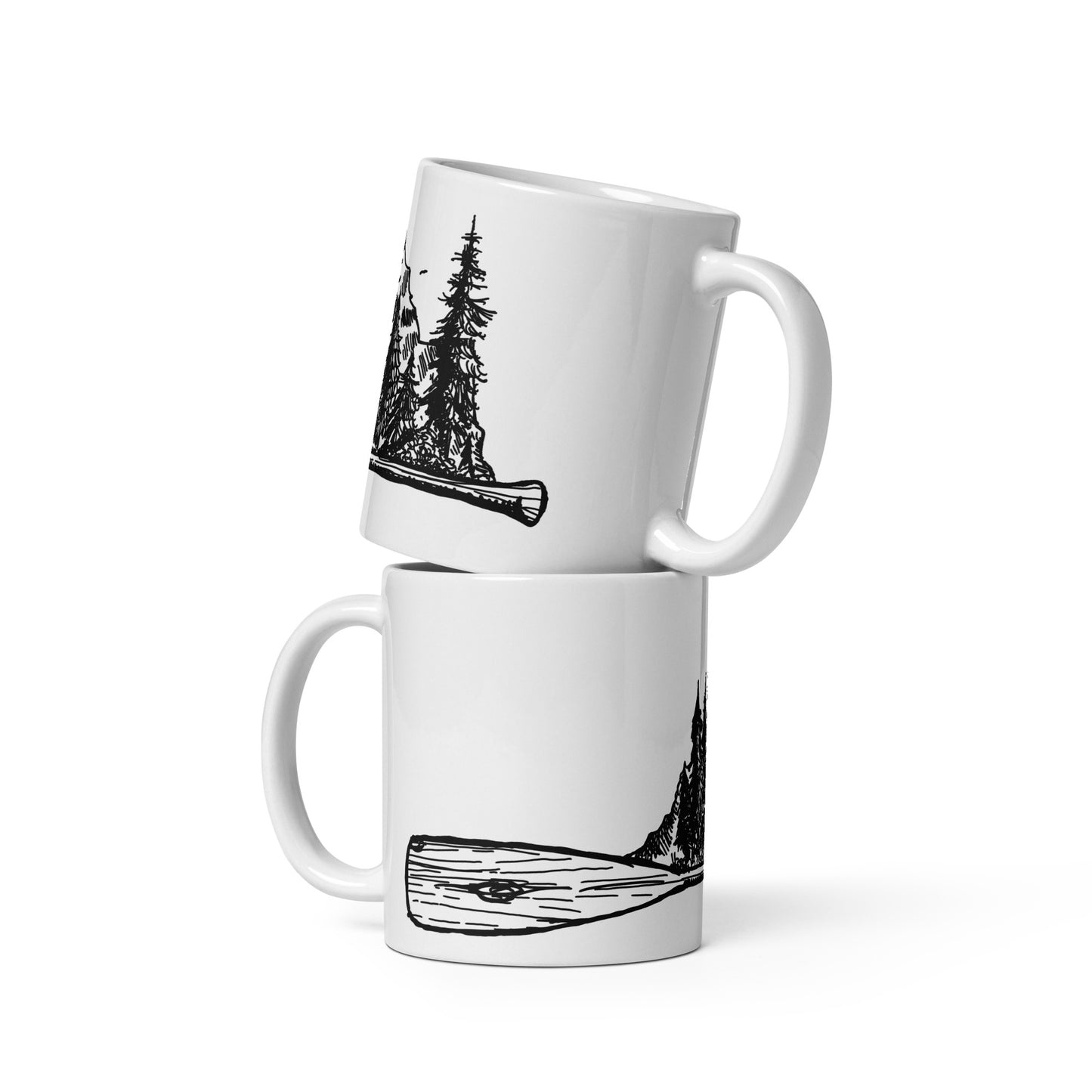 BellavanceInk: Coffee Mug With Vintage Canoe Paddle And Forest Scene Naturescape