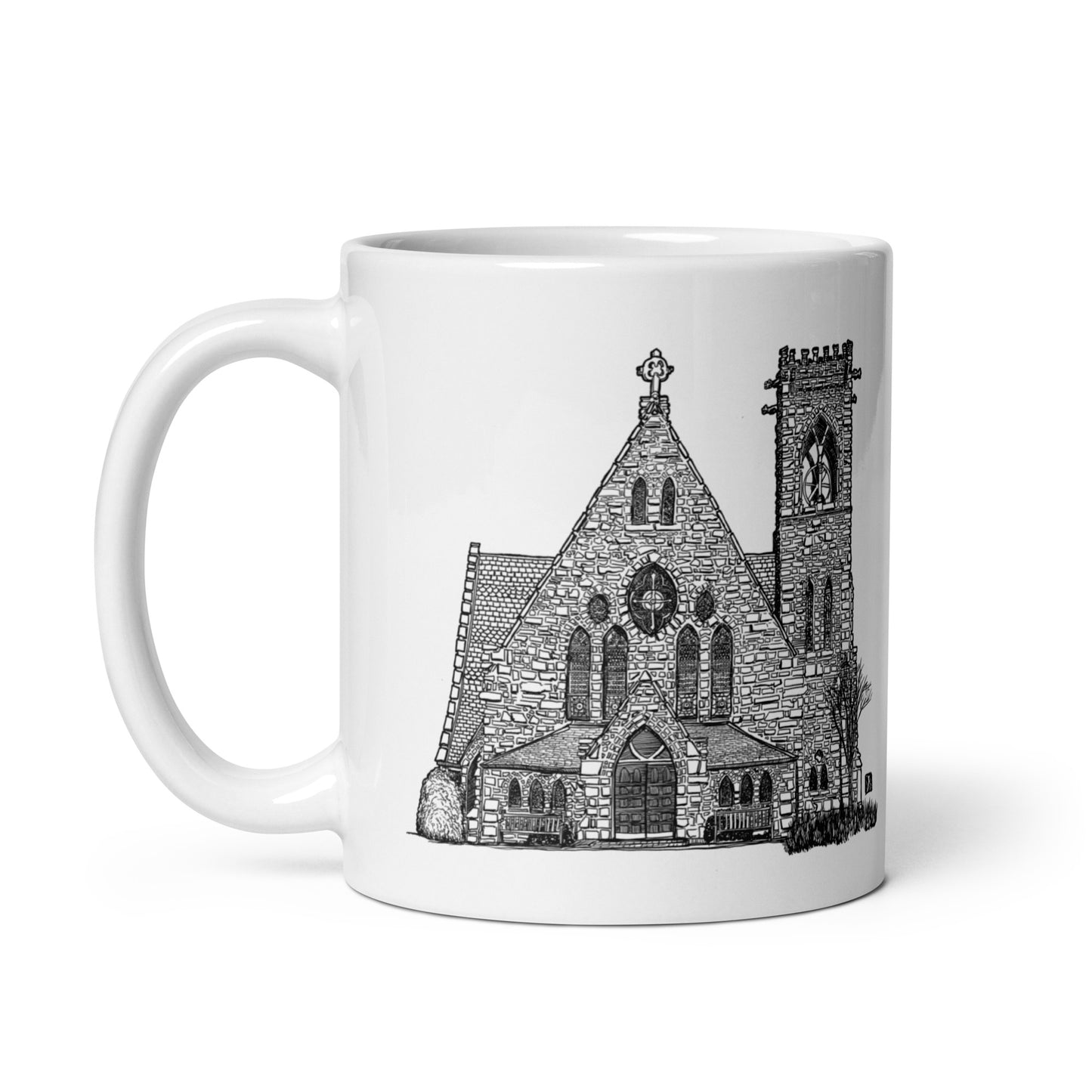 BellavanceInk: 11 Oz White Coffee Mug With Pen And Ink Drawing Of The Chapel At the University Of Virginia (Officially Licensed)