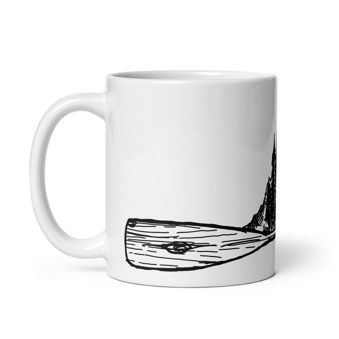 BellavanceInk: Coffee Mug With Vintage Canoe Paddle And Forest Scene Naturescape